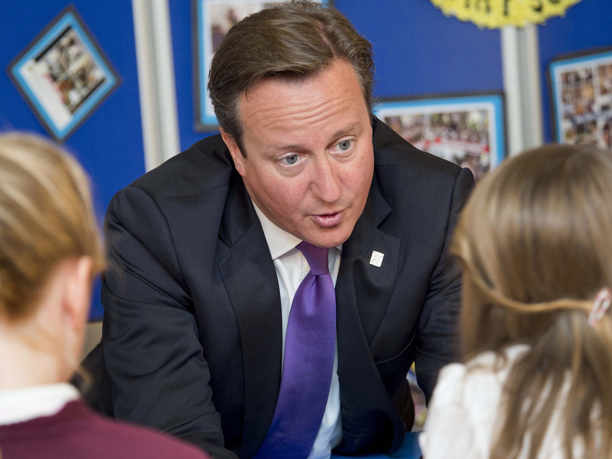 David Cameron visiting a primary school last year