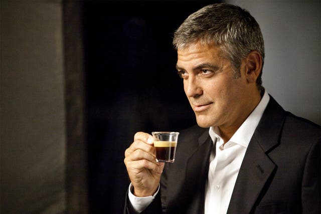 George Clooney appearing in an advert for Nespresso machines