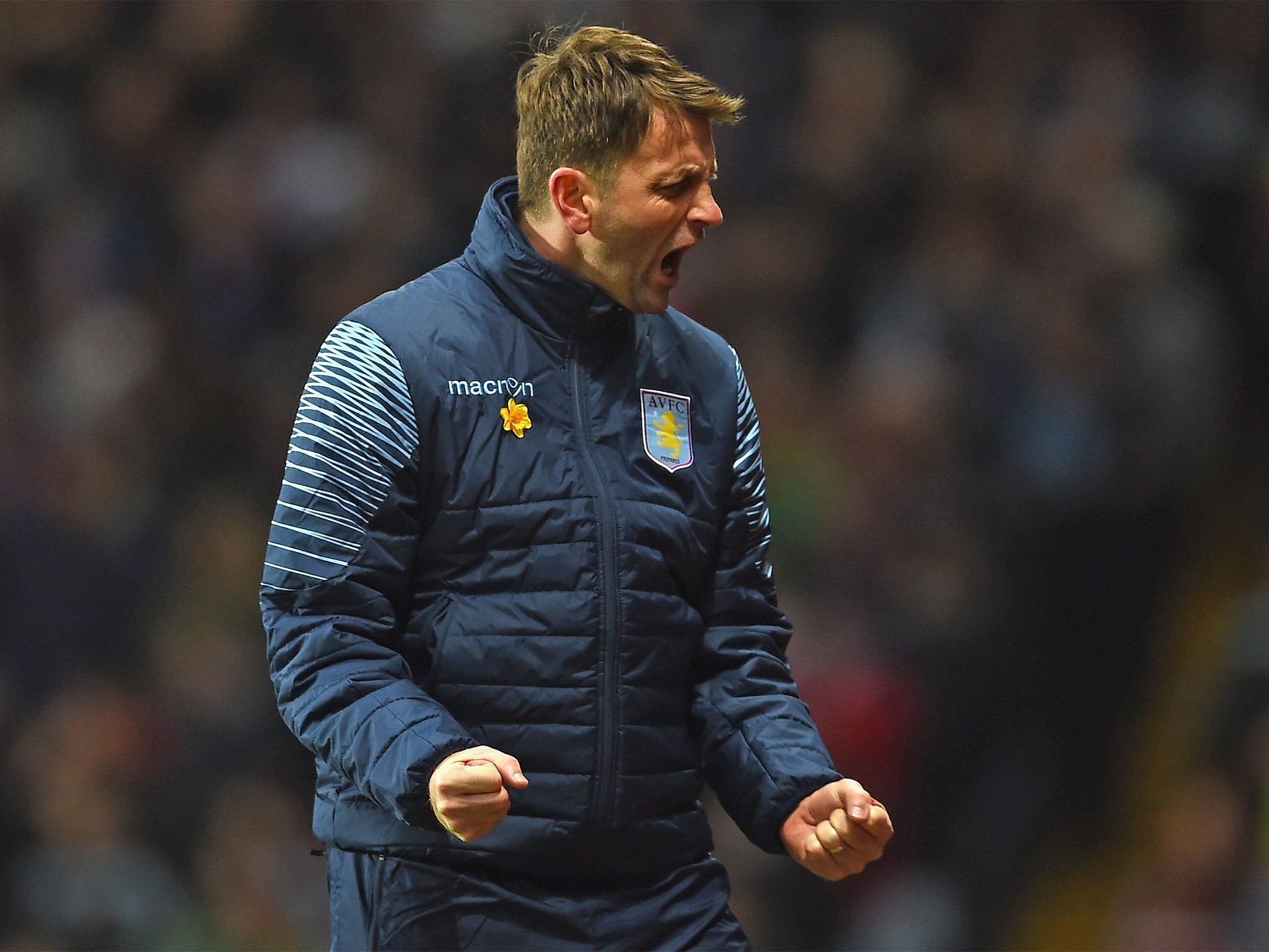 Villa manager Tim Sherwood has reason to celebrate as his side's victory was his first since taking over