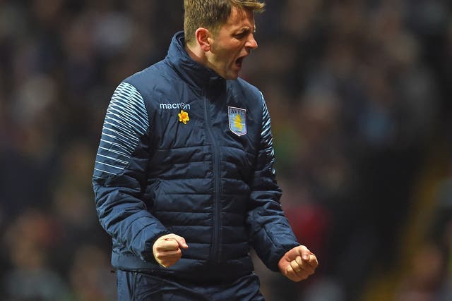 Villa manager Tim Sherwood has reason to celebrate as his side's victory was his first since taking over