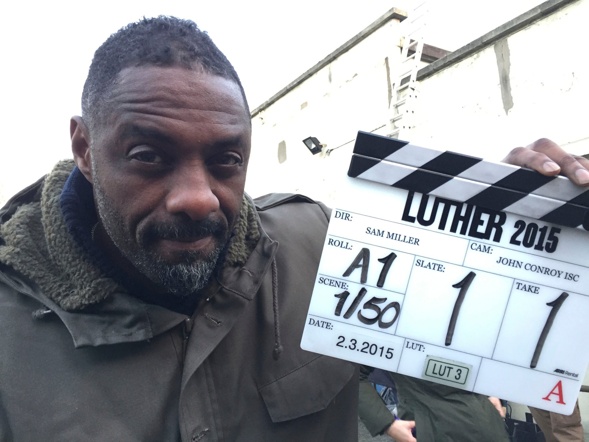 Idris Elba filming the fourth series of Luther, a two-part special
