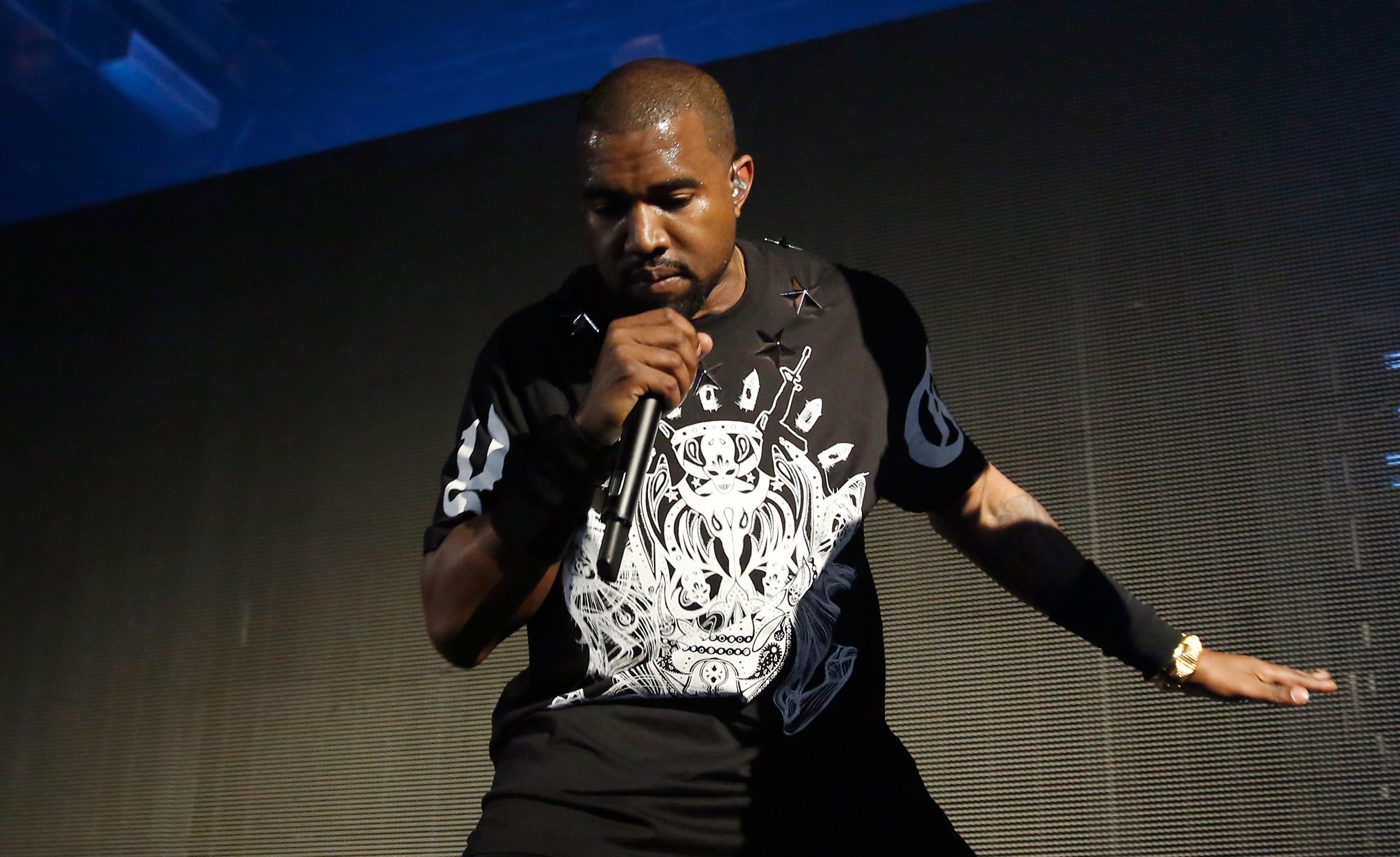 Kanye West performing at Koko, London