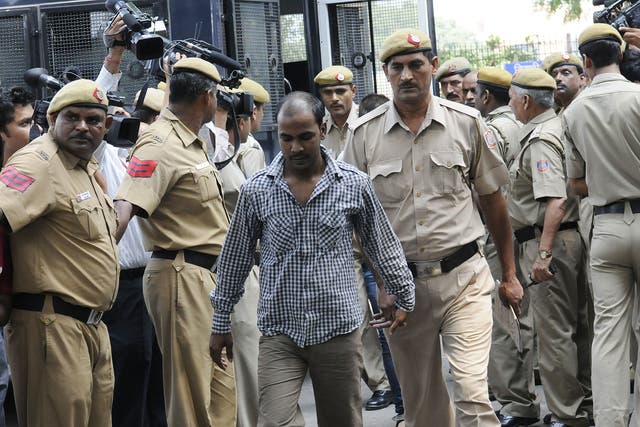 Delhi bus gang rape accused Mukesh Singh brought to Delhi High Court under high security for hearing in New Delhi, 2013  