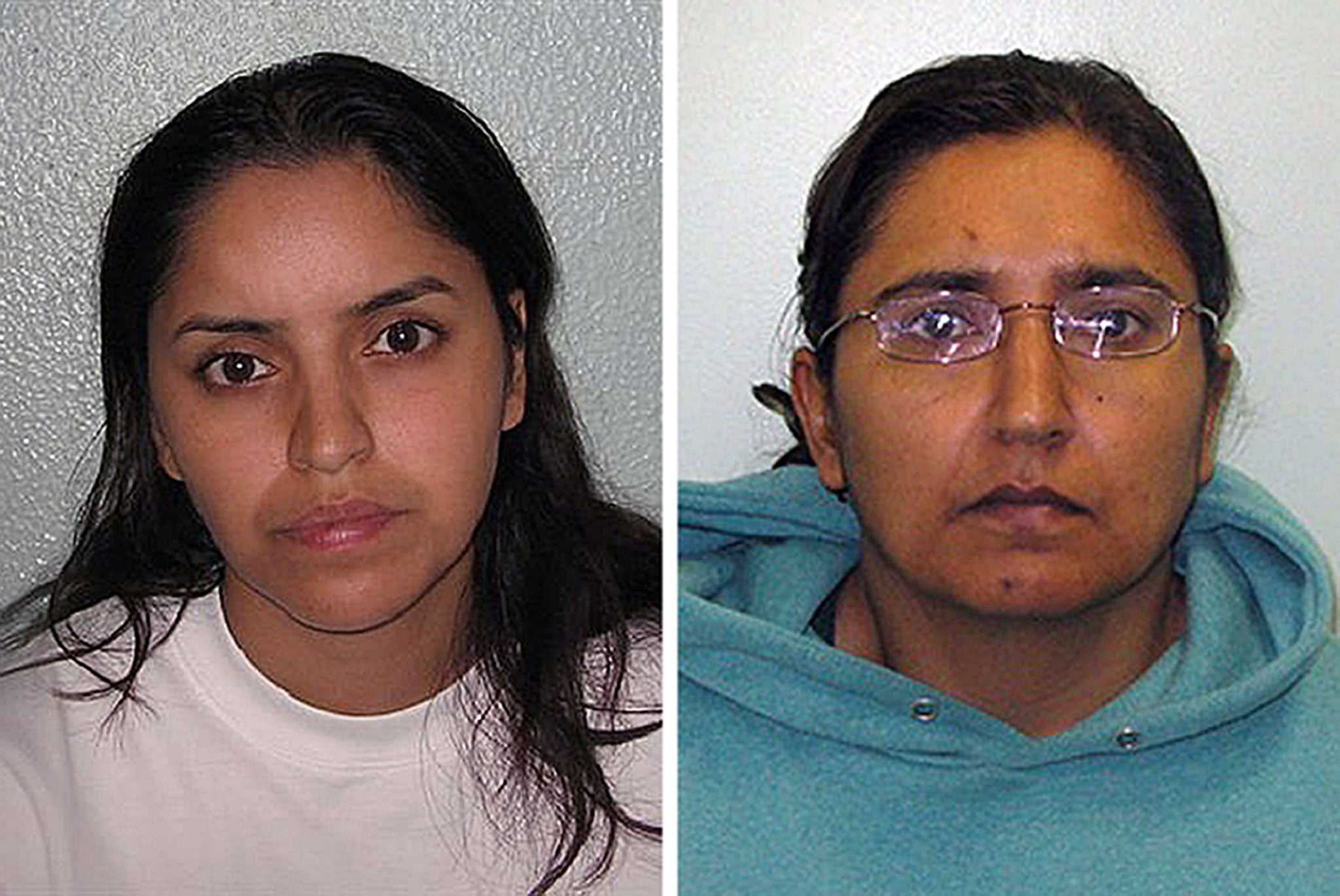 Mother Polly Chowdhury (left), 35, and her lesbian lover Kiki Muddar, who were found guilty of killing eight-year-old Ayesha Ali after getting caught up in a twisted romance revolving around fictional Facebook characters