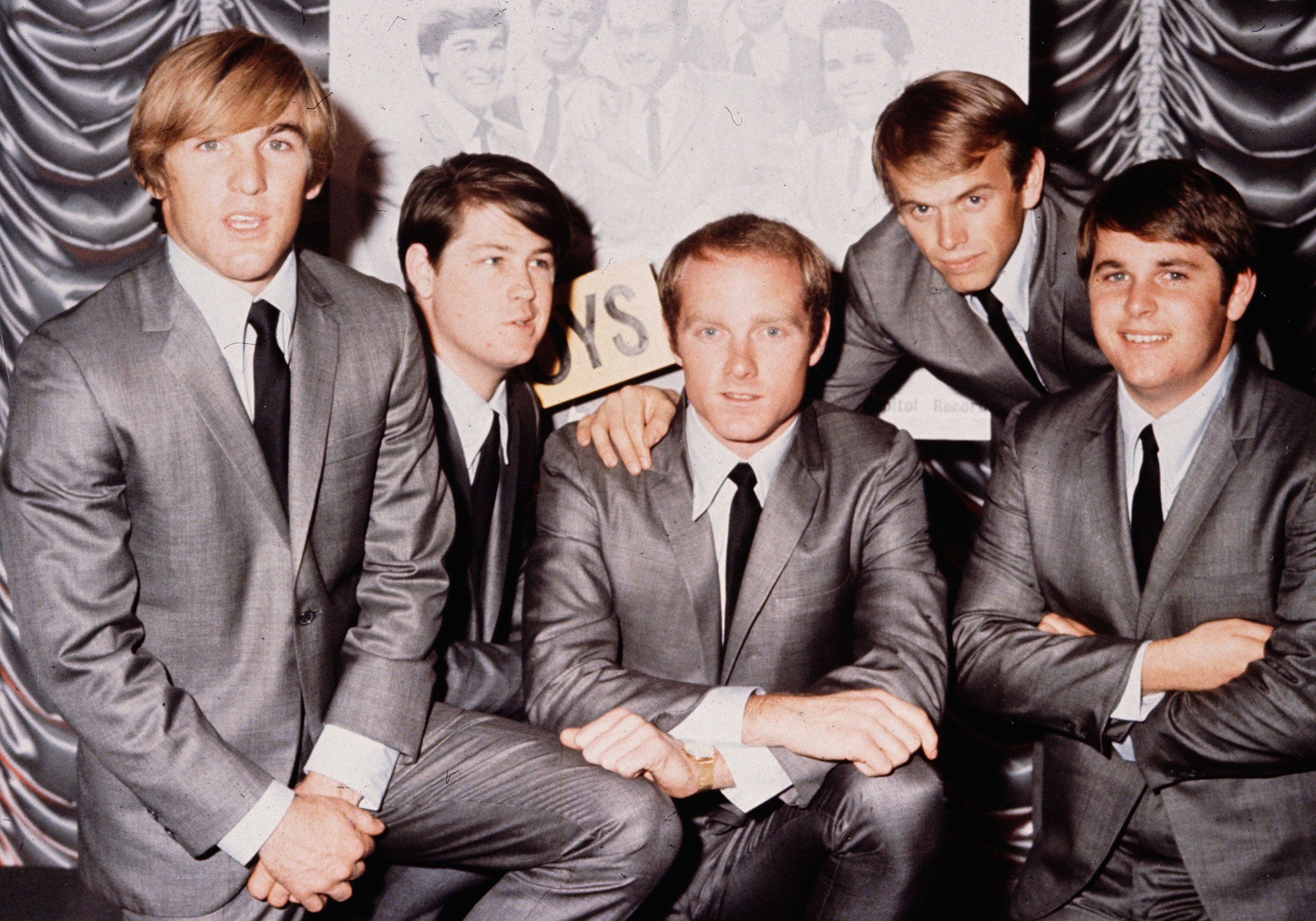 The Beach Boys in 1964: from left to right, Dennis Wilson, Brian Wilson, Mike Love, Al Jardine and Carl Wilson