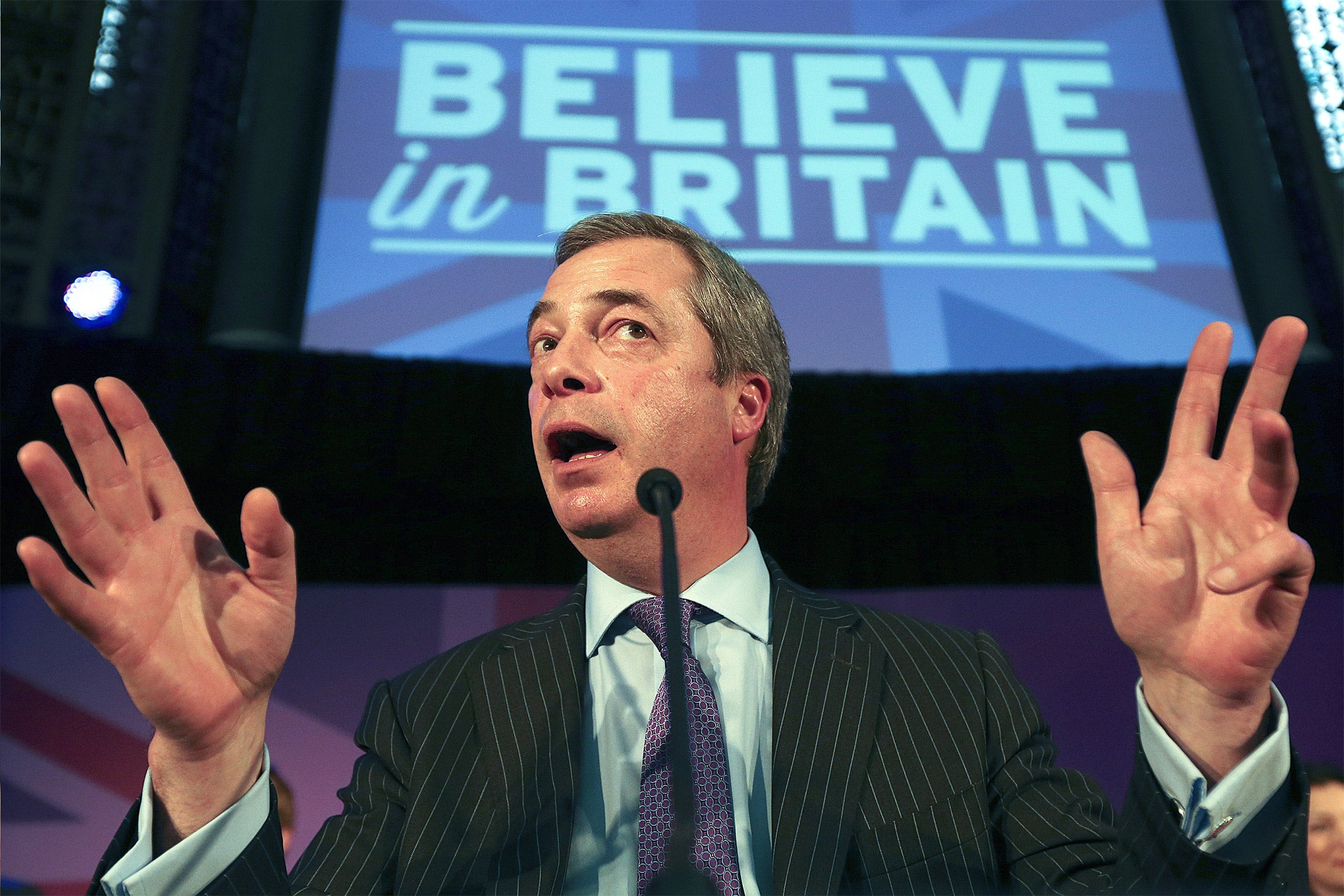 The Ukip leader was speaking at a conference in London
