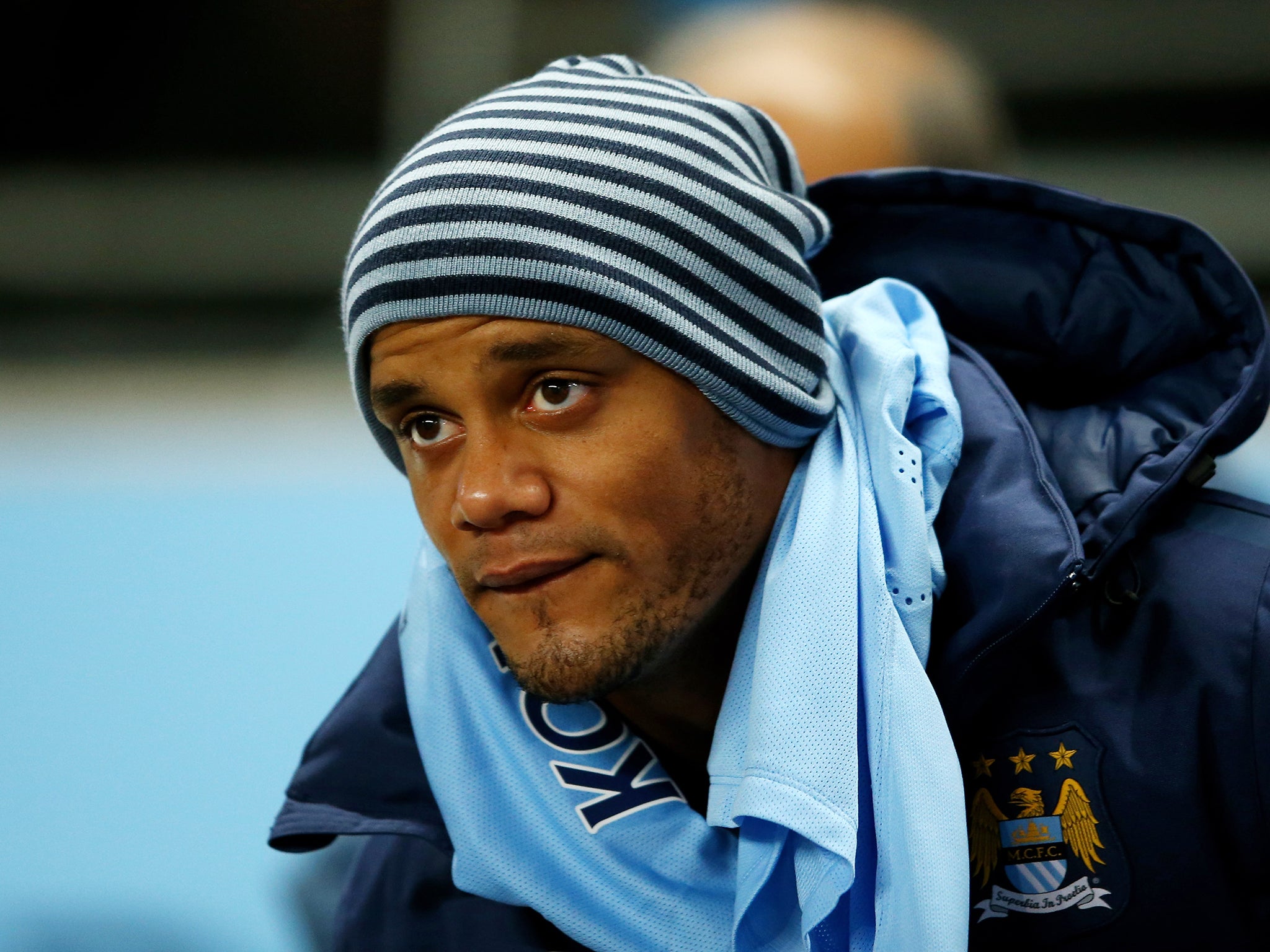 Vincent Kompany sits among the subs