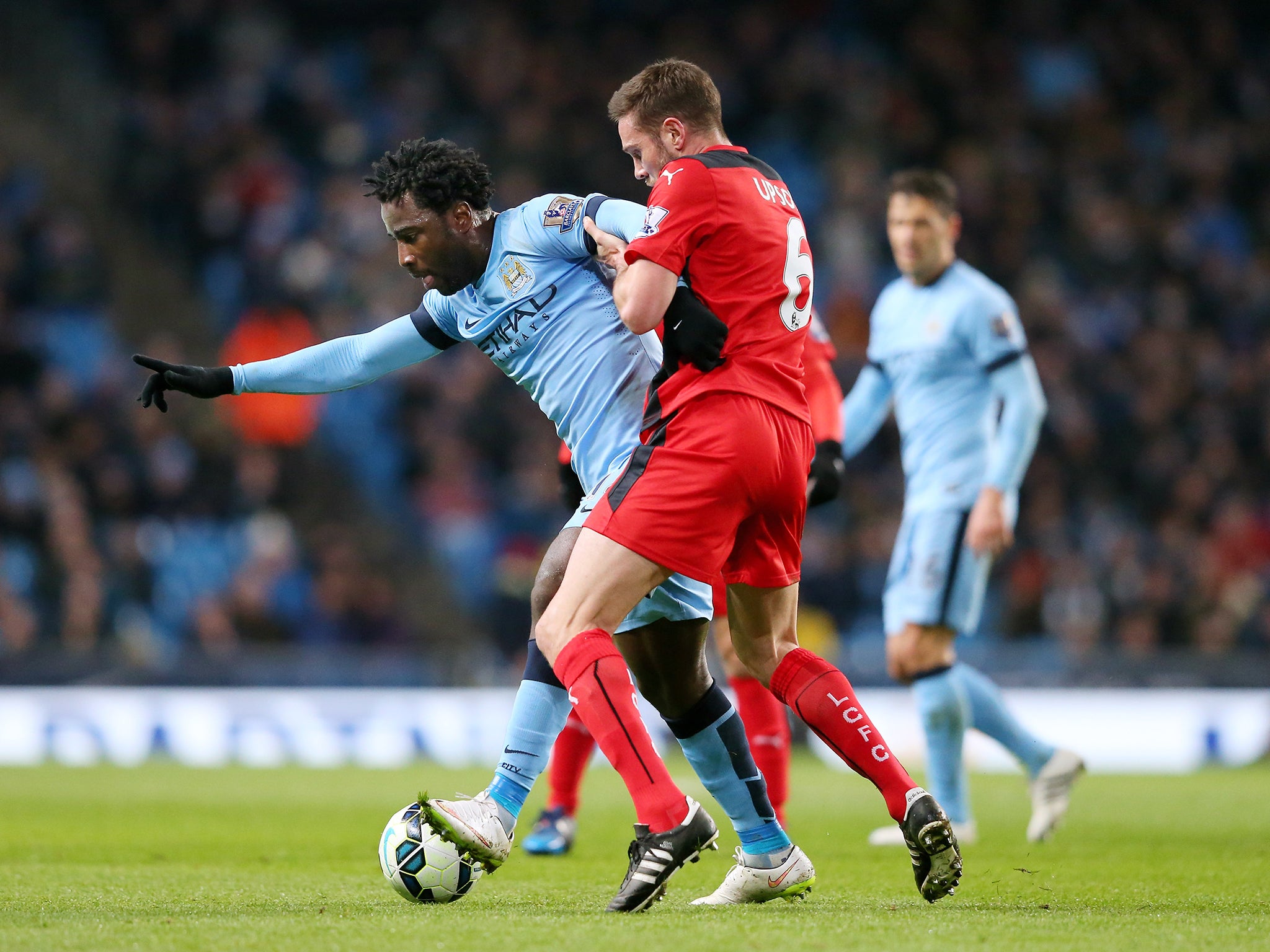 Wilfred Bony in action for Manchester City