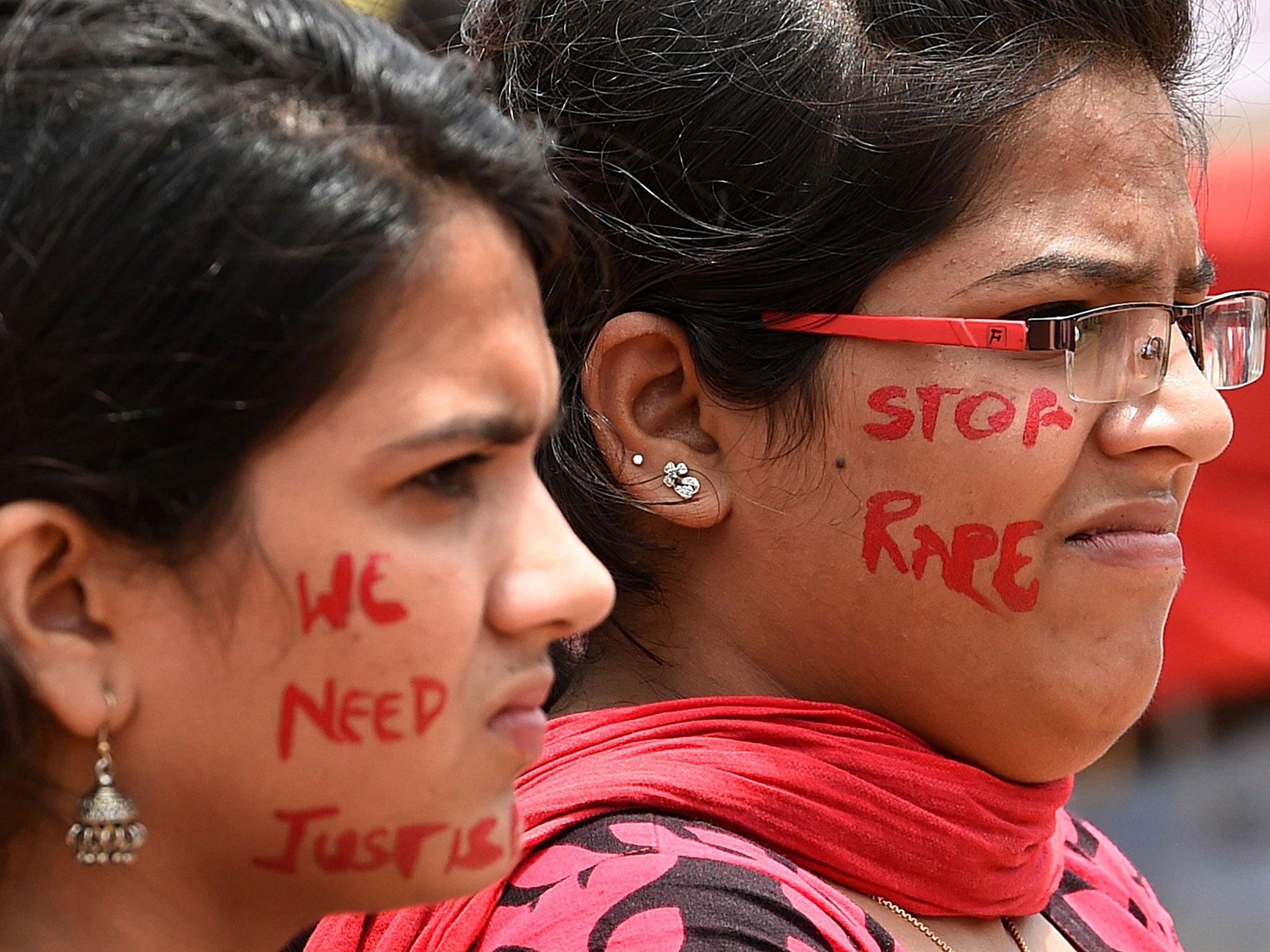 Indian activists protest against the recent incidents of sexual abuse, molestation and rapes against women