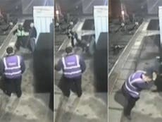 Shocking video captures moment drunken man violently pushes female