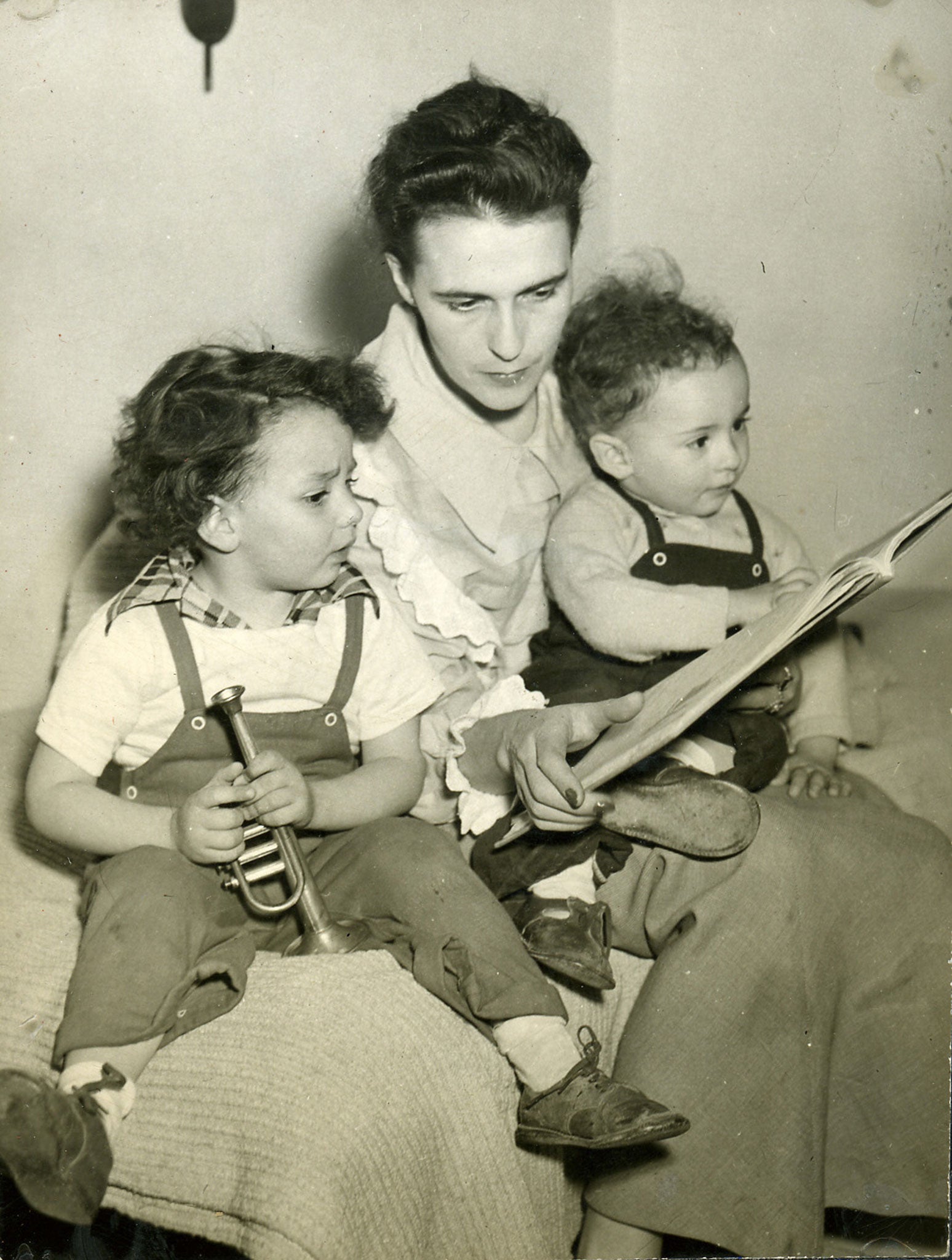 Carrington with her sons Gabriel, left, and Pablo, who were born in 1946 and 1947 respectively (© Estate of Leonora Carrington)