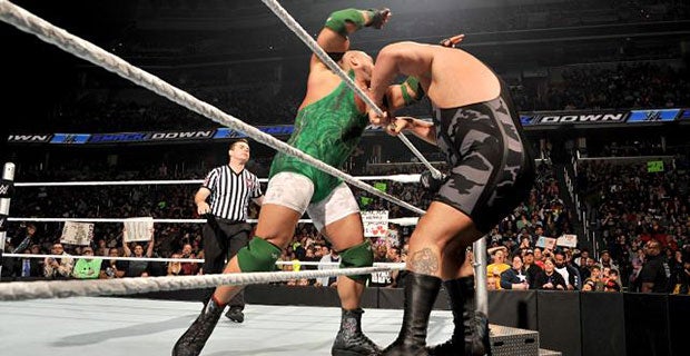 Ryback beat Kane despite the distractions of the Big Show