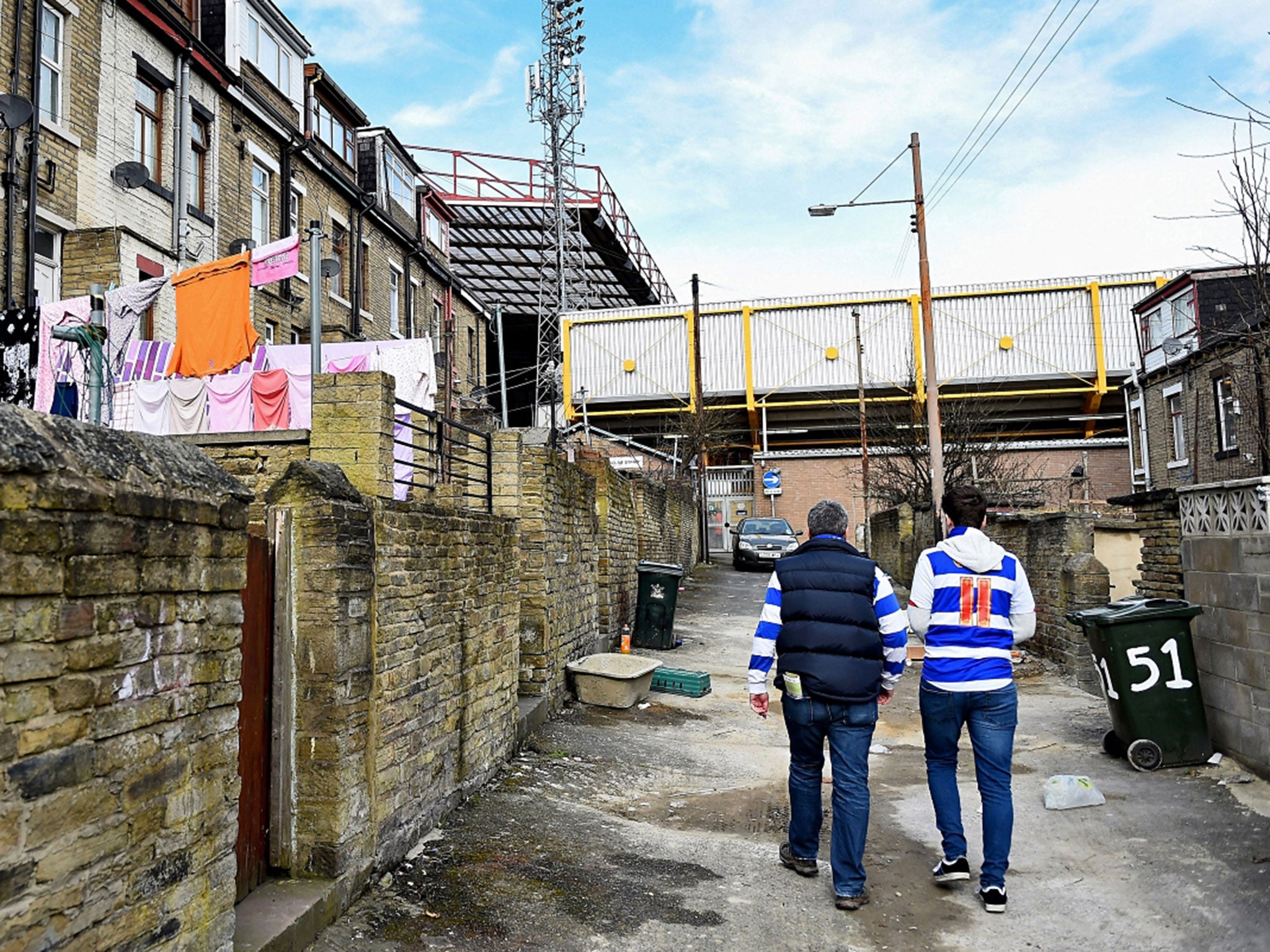 Reading fans make their way to yesterday’s game at Bradford – after a 419-mile round trip