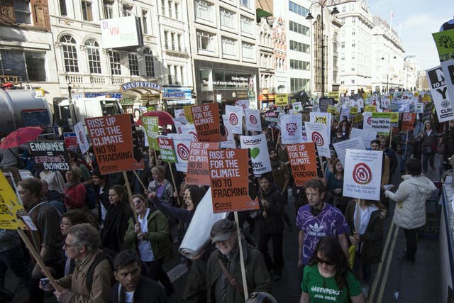 Demonstrators marching through central London on Saturday