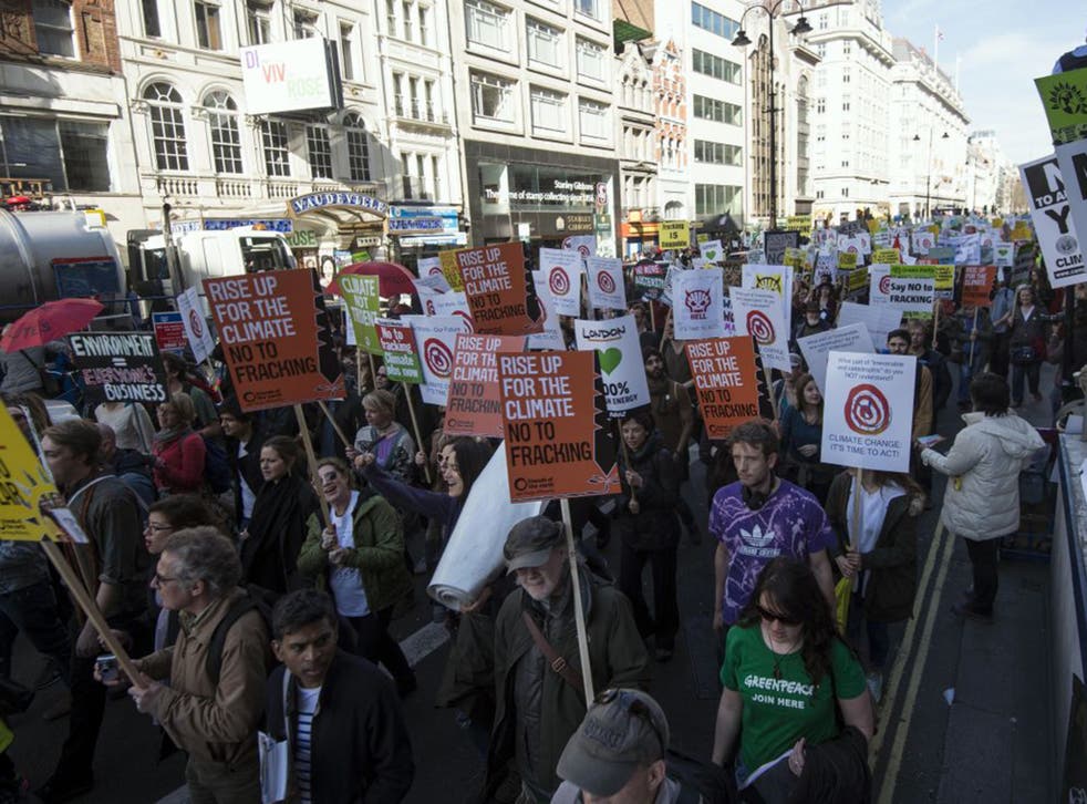 Demonstrators marching through central London on Saturday