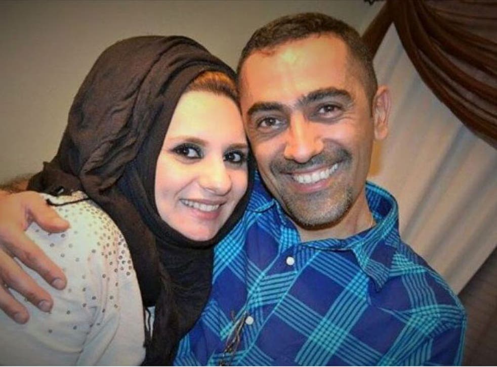 Ahmed Al-Jumaili, pictured with his wife, was shot and killed while he was watching snow fall for the first time 