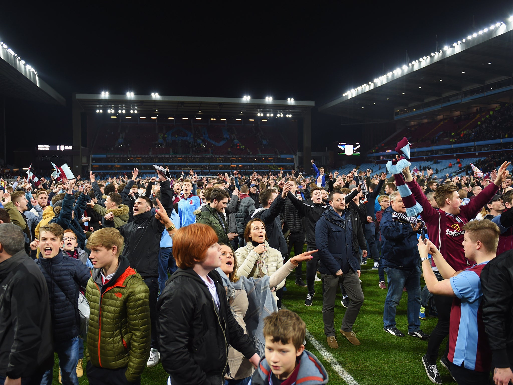 A view of the scenes as fans entered the pitch during Aston Villa's FA Cup tie with West Brom