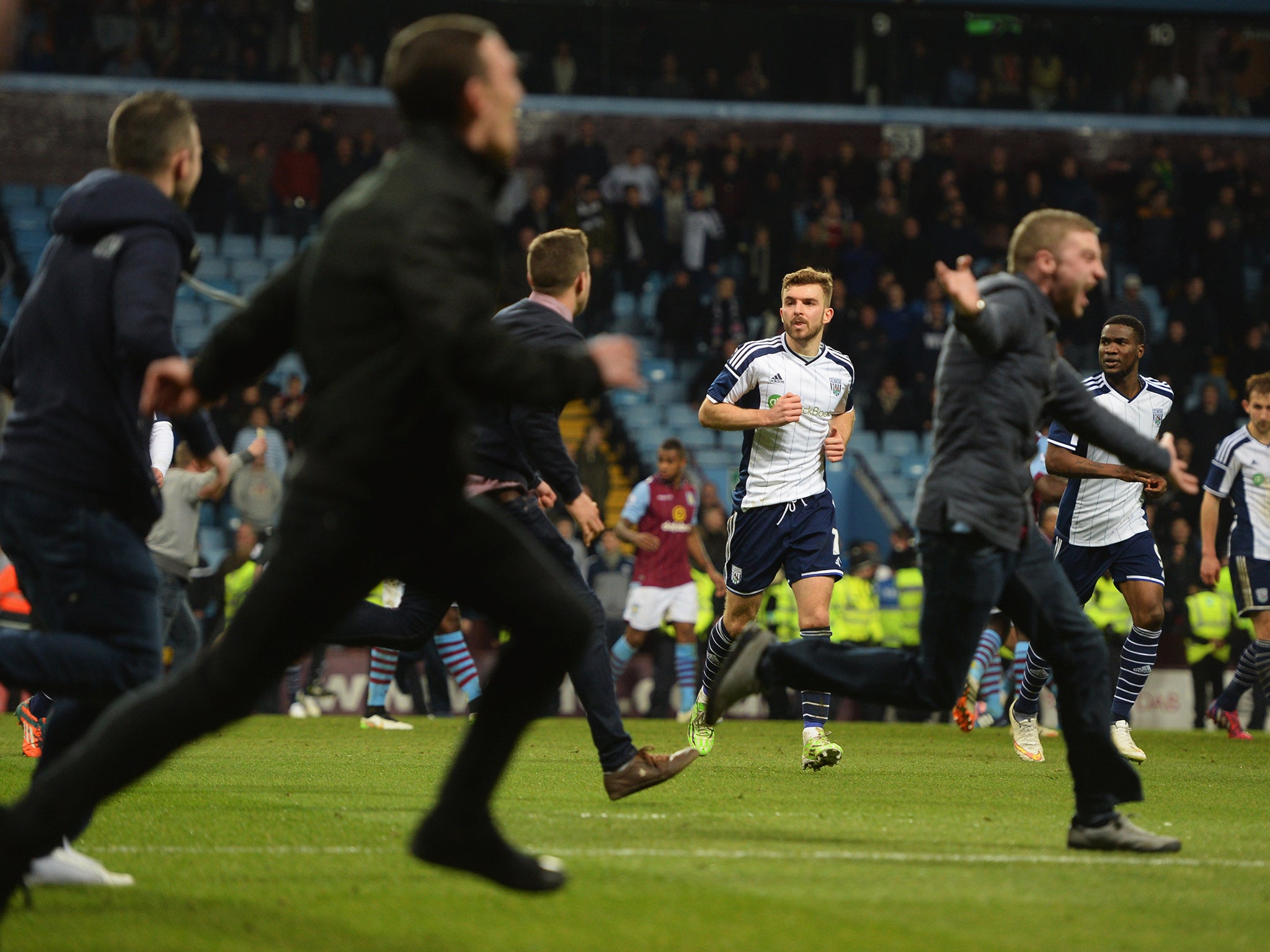 A view of the scenes during Aston Villa's FA Cup tie with West Brom