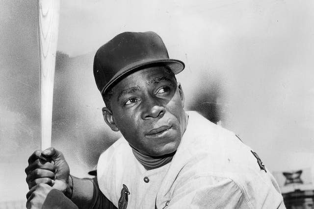 Minnie Minoso of the St. Louis Cardinals at Wrigley Field during a Cardinals game against the Chicago Cubs in April 1962
