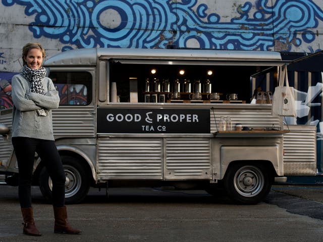 Emilie Holmes started a tea van business on £10,000 - an example for female entrepreneurs