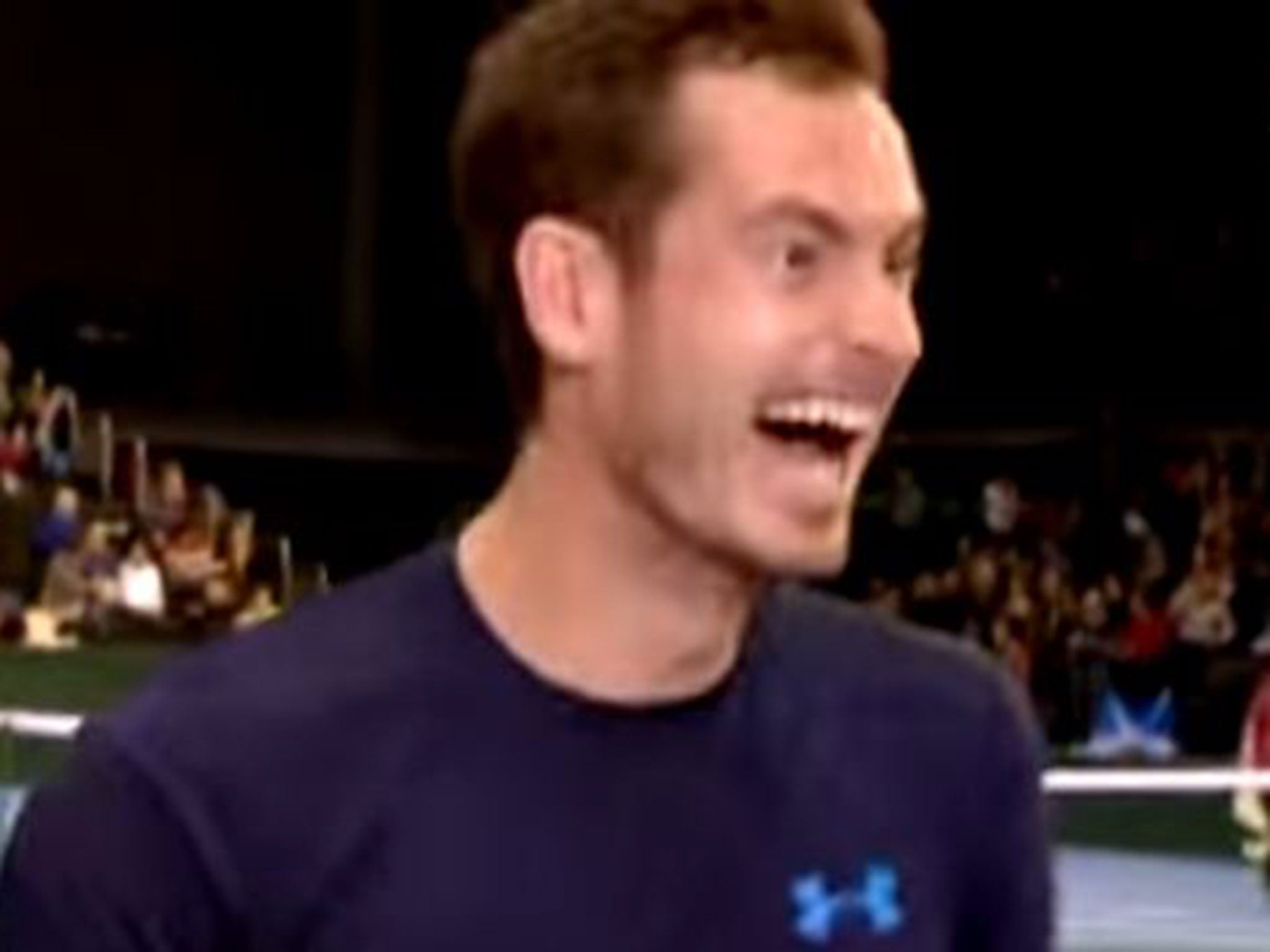 Andy Murray erupts into laughter