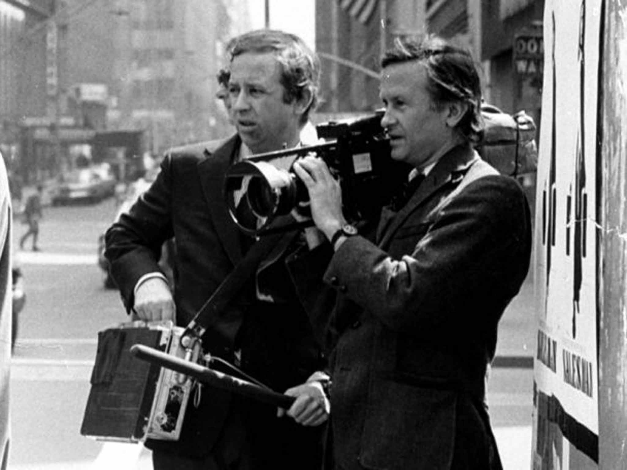 Albert, right, and David Maysles in New York in 1969 making their film 'Salesman'