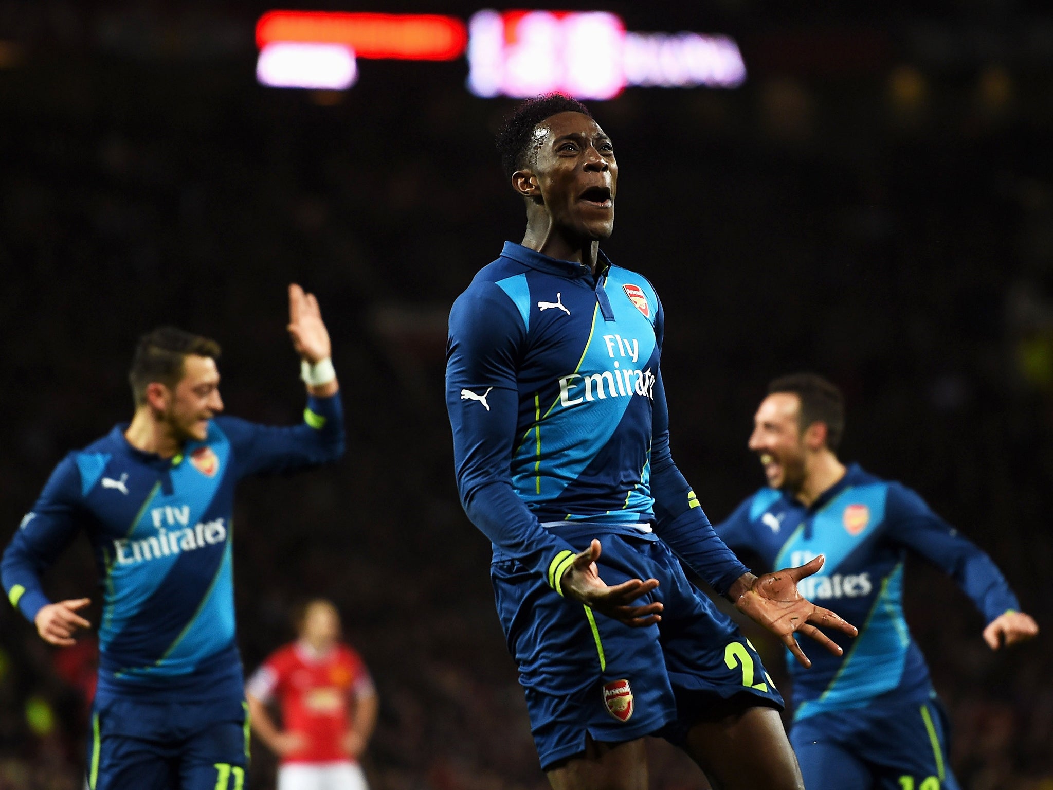 Danny Welbeck celebrates after making it 2-1
