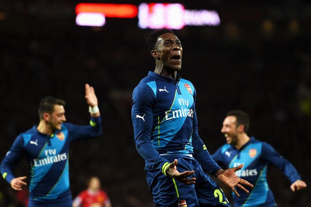 Danny Welbeck celebrates after making it 2-1