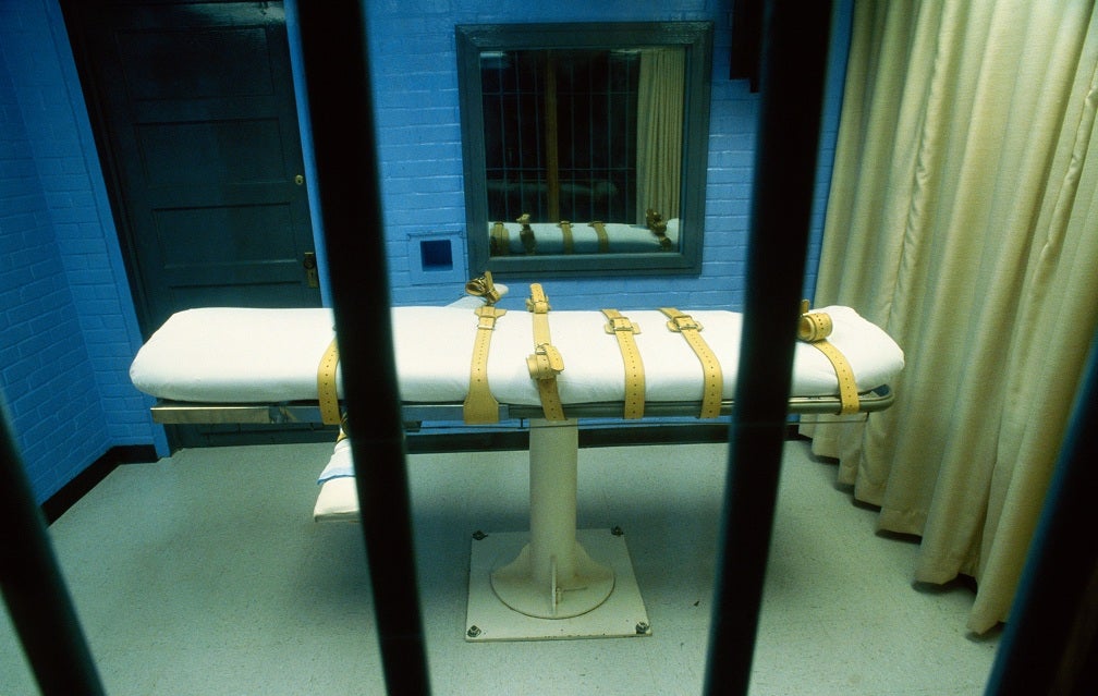 A lethal injection death chamber in a prison in Huntsville, Texas