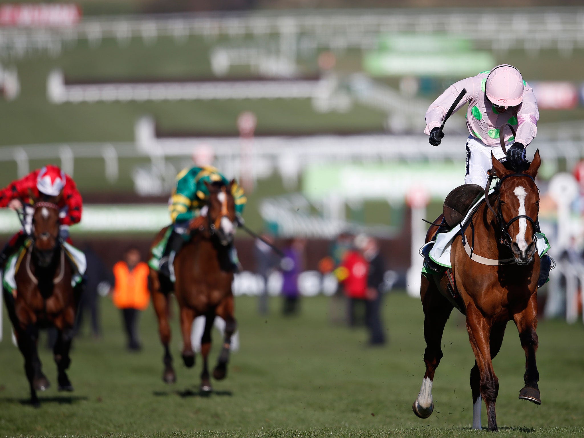 Ruby Walsh urges Faugheen on to victory in the Champion Hurdle