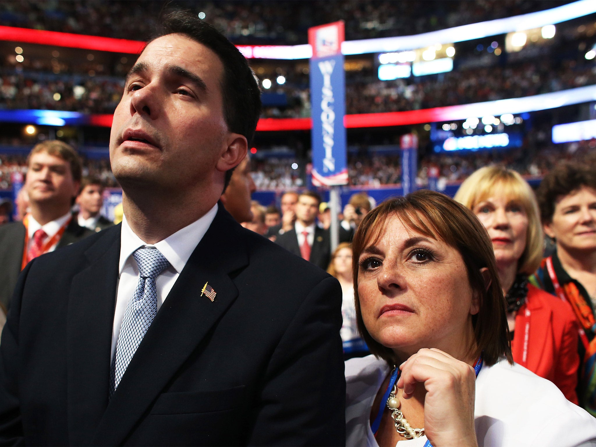 Scott Walker, with his wife Tonette at the Republican National Convention in 2012 (Getty)