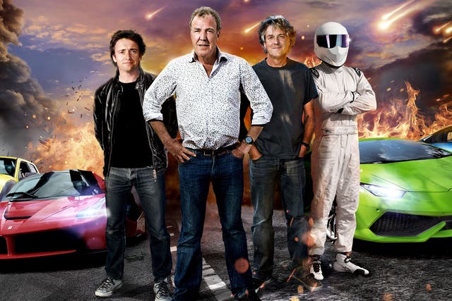 Jeremy Clarkson with his ‘Top Gear’ mates, Richard Hammond, James May and 'The Stig'