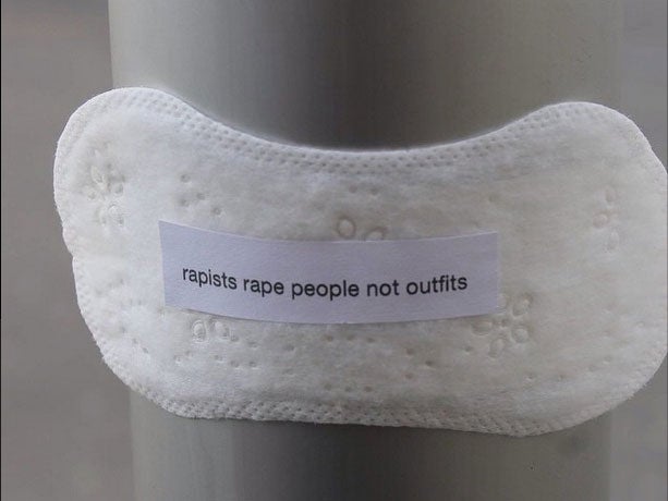 'Period pads' artist posts feminist messages all over city