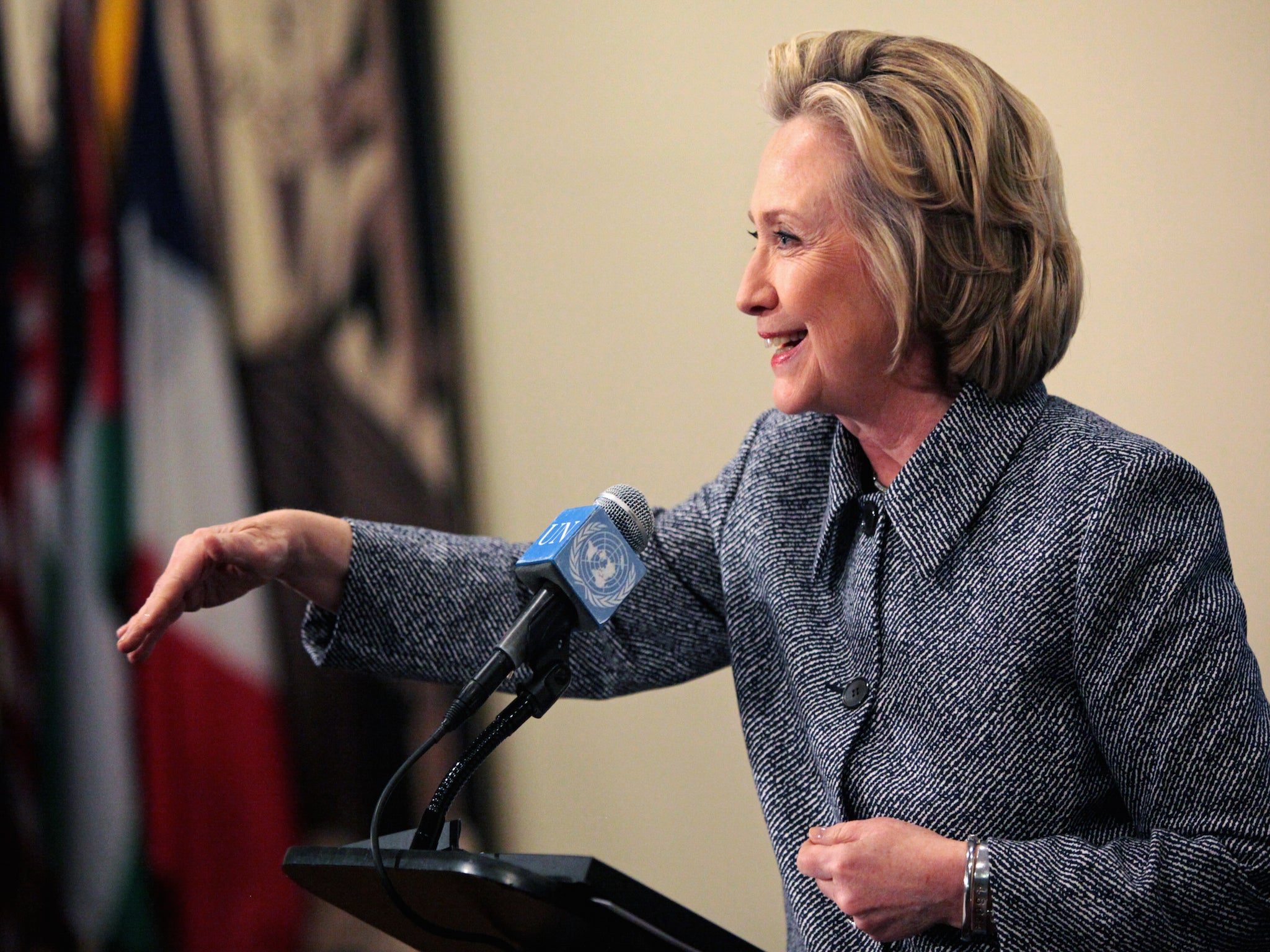 Hilary Clinton at press conference last week