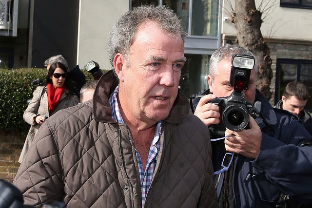 Jeremy Clarkson leaves his home in London following his suspension from Top Gear
