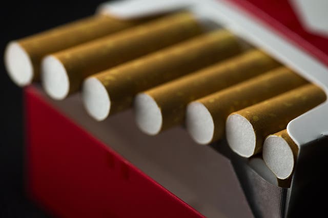 Picture of cigarettes taken on September 25, 2014 in Paris. France unveiled on September 25 a raft of new measures to crackdown on tobacco and electronic cigarettes including the introduction of plain cigarette packaging and the ban on electronic cigarett