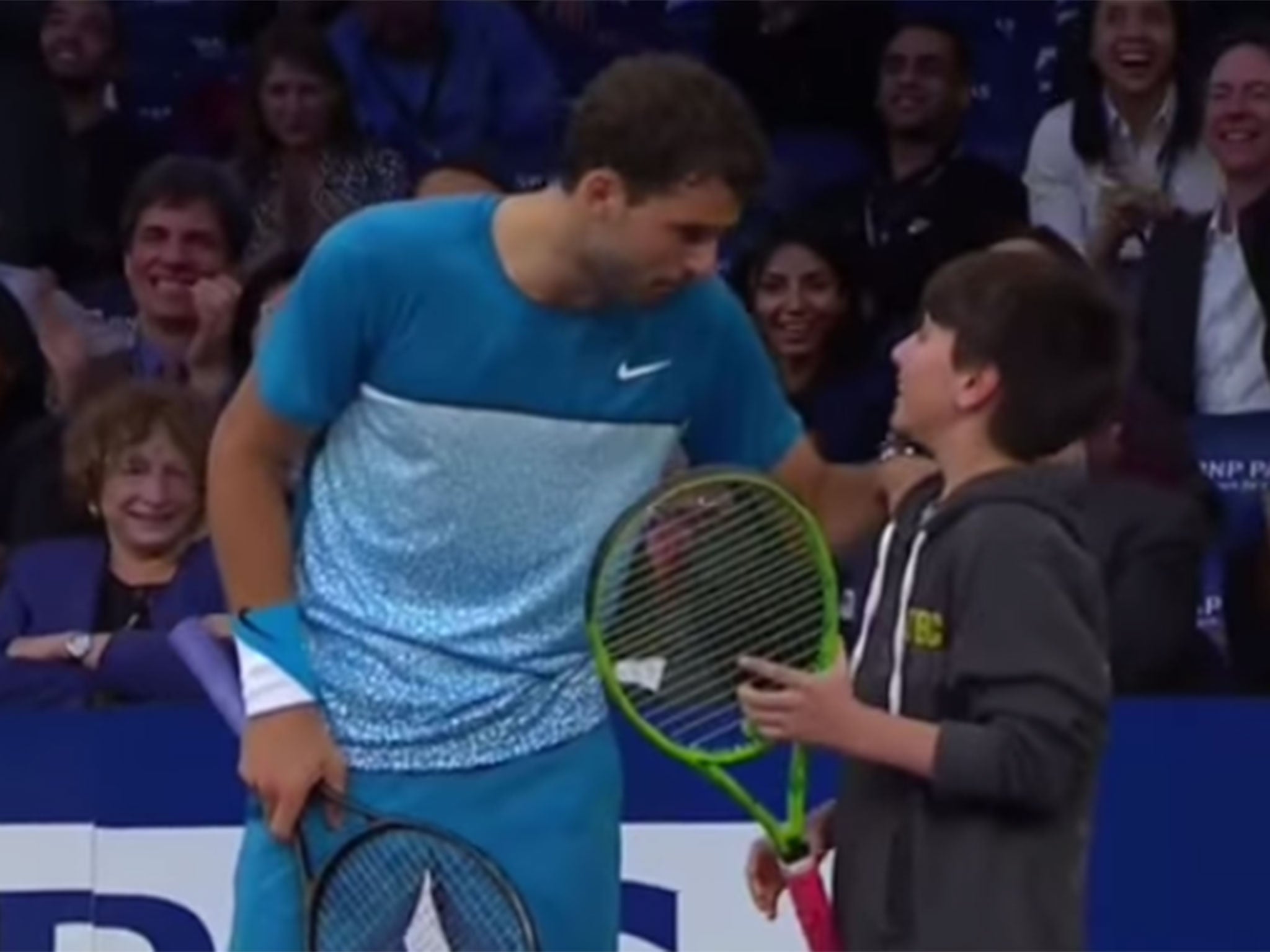 Grigor Dimitrov was mightily impressed with the young boy's talents.