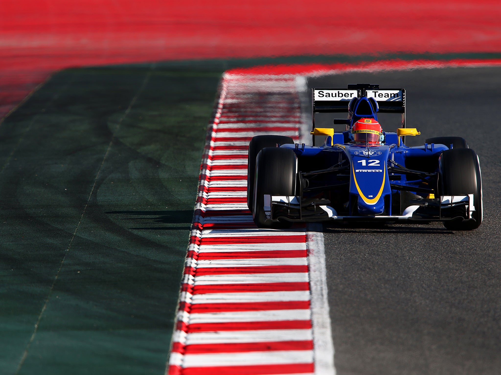 Felipe Nasr in testing with Sauber