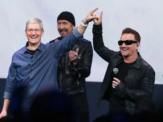 Beautiful day? Apple’s Tim Cook and The Edge and Bono of U2 unaware of the backlash their link-up would cause