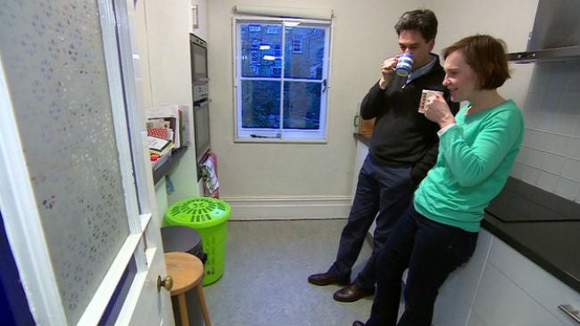 Ed Miliband was filmed sipping a cuppa with wife Justine in what turned out to be their 'second kitchen'