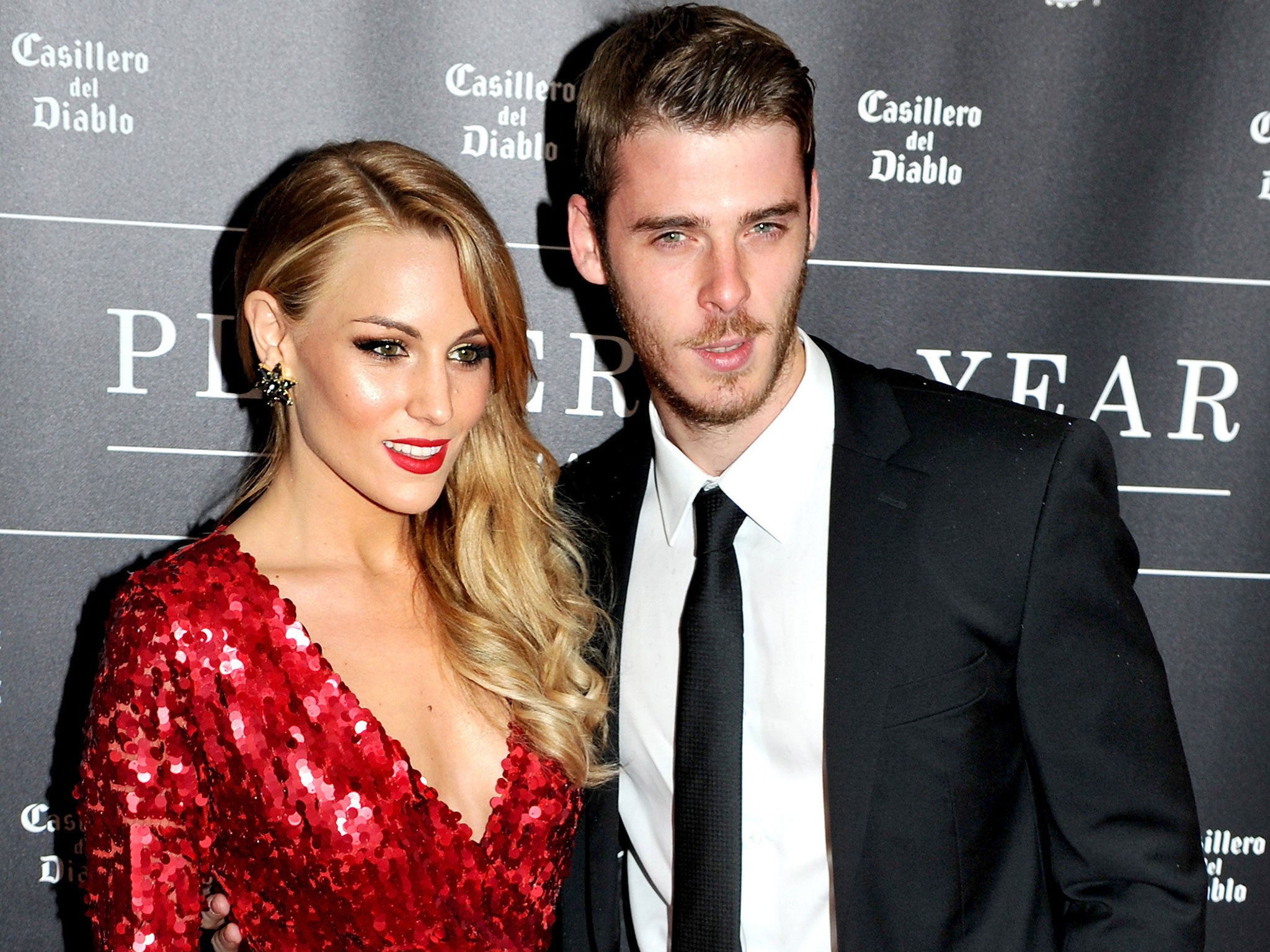 Edurne Garcia and David De Gea attend the Manchester United Player of the Year awards at Old Trafford last May