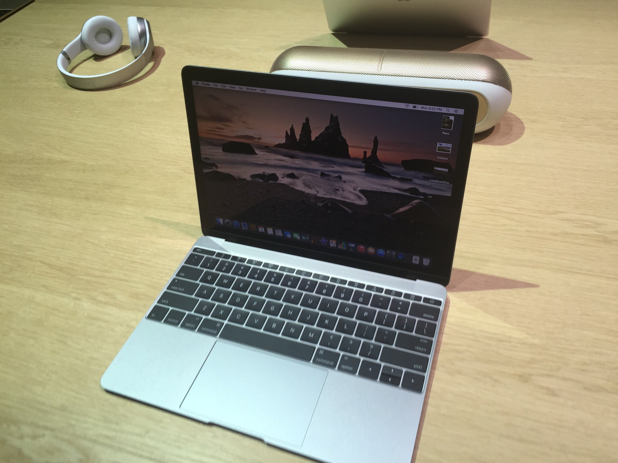 The new MacBook, which features San Francisco on its keyboard