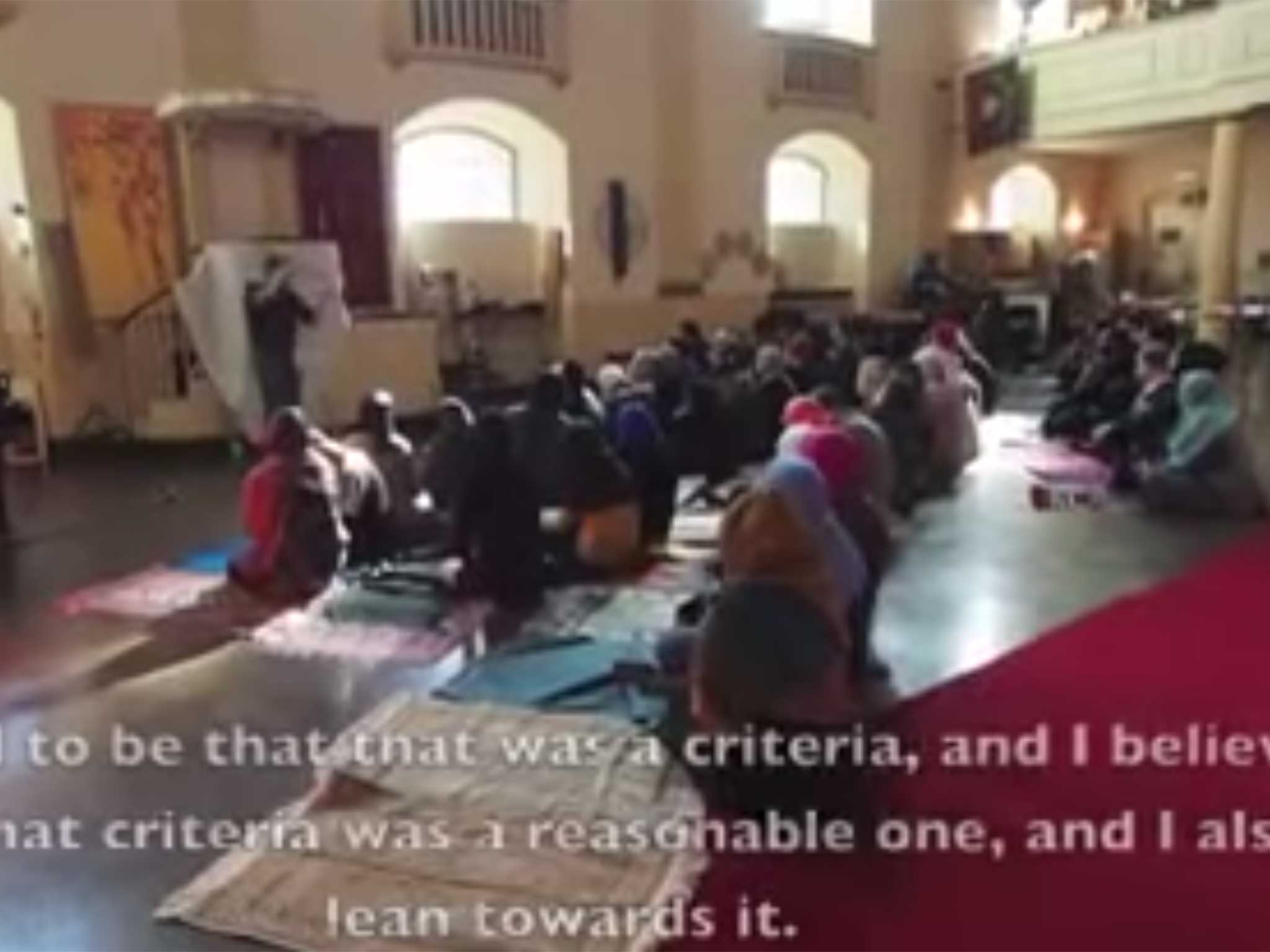 A still from the video capturing the prayers and sermon