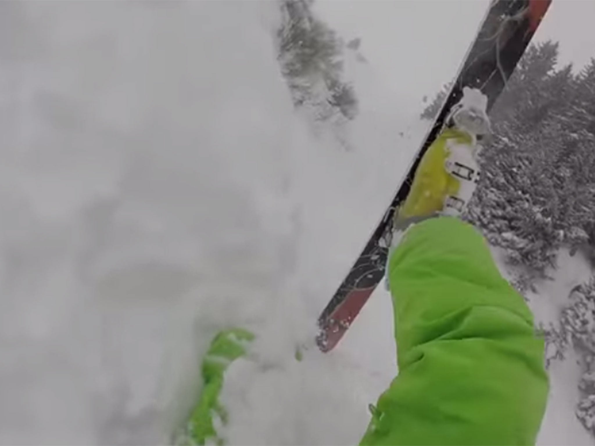 The avalanche knocked to of the skiers of their skis and buried Mort