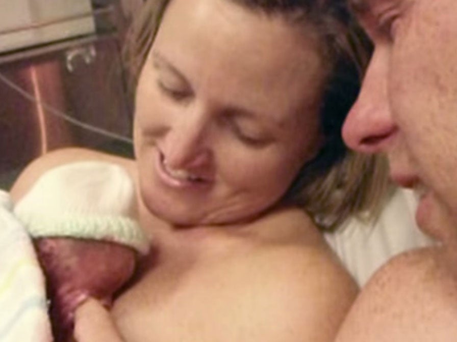 Kate describes how she held her son’s tiny 1kg body, hugging and soothing him