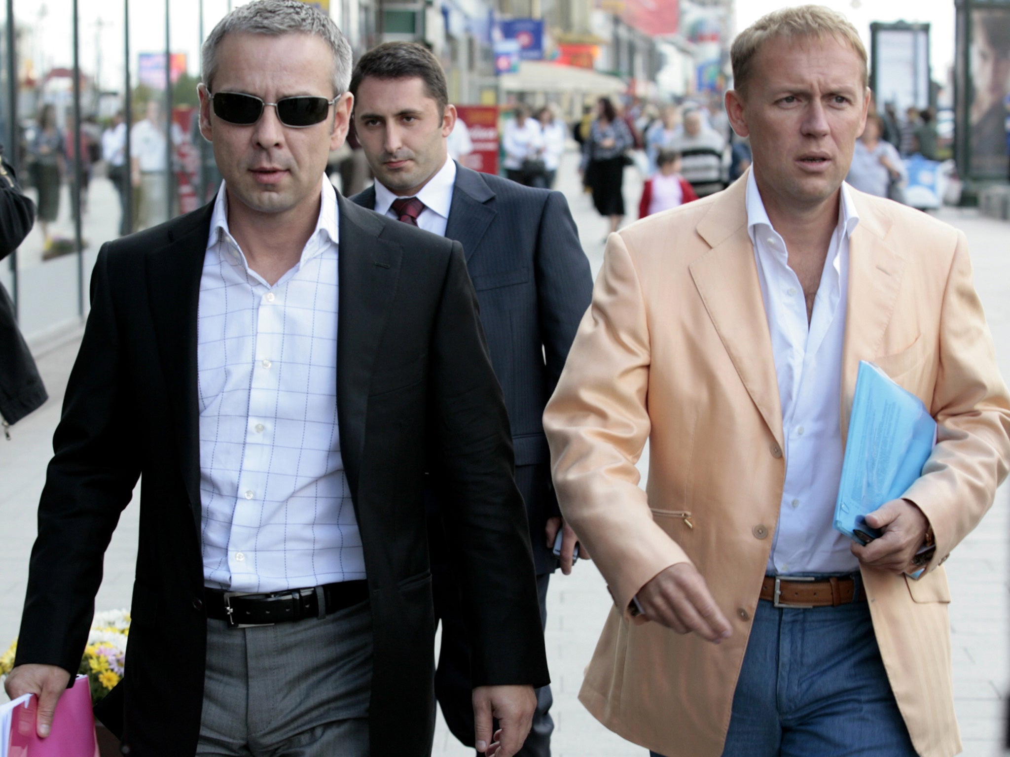 Russian former secret agents Dmitry Kovtun (L) and Andrei Lugovoi (R) (Image: Getty)