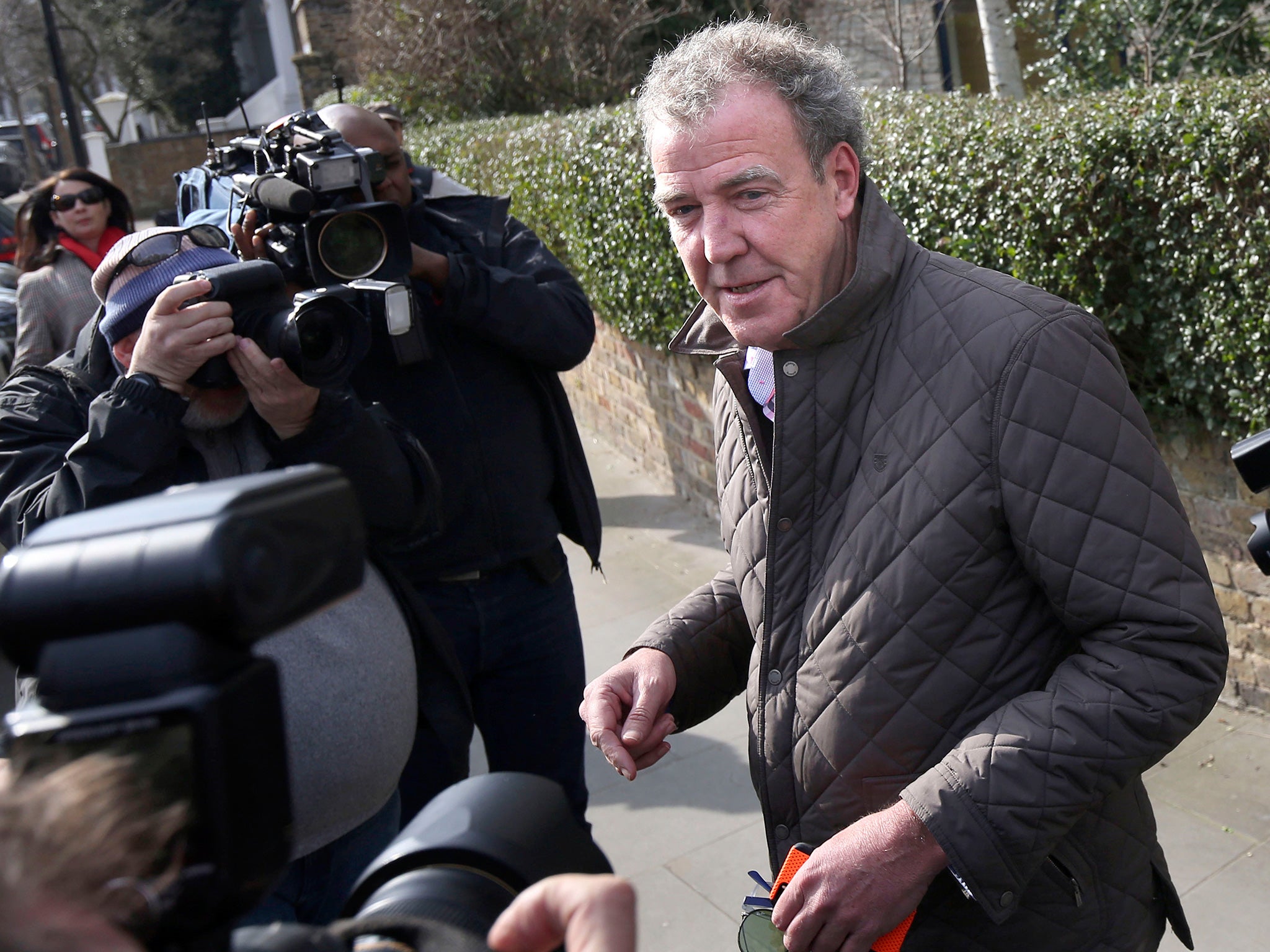 Clarkson told reporters he was 'just off to the job centre' when asked about the 'fracas' with a BBC producer