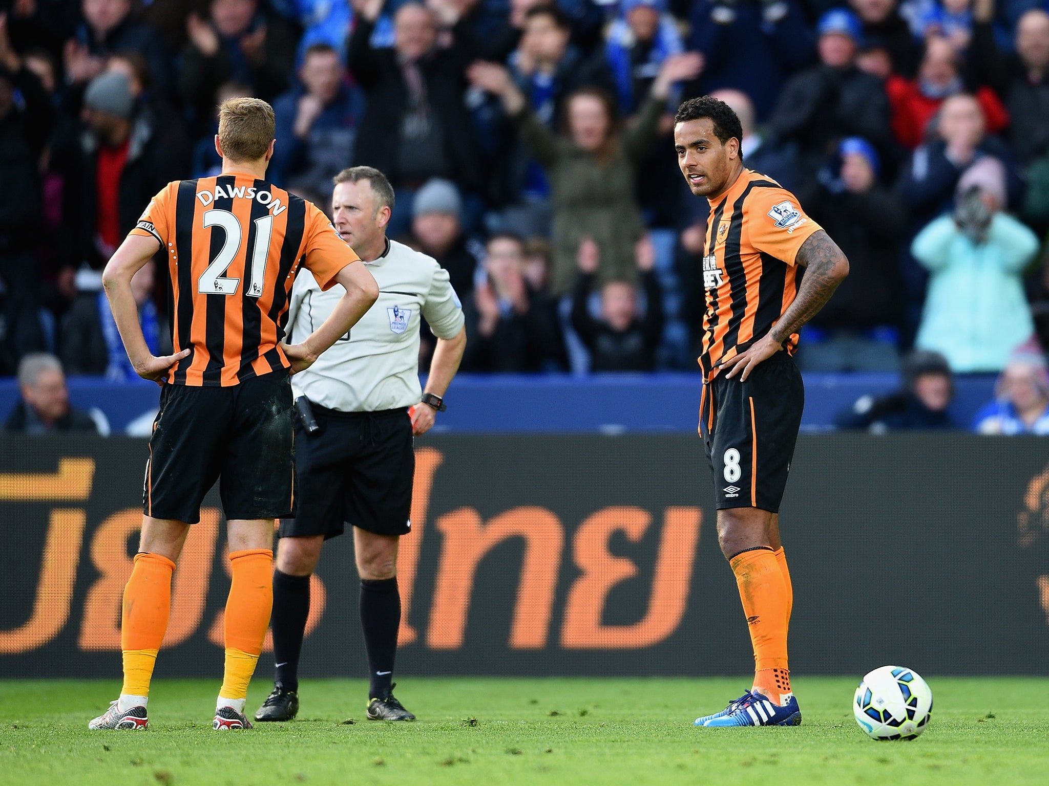 Tom Huddlestone was shown a red card