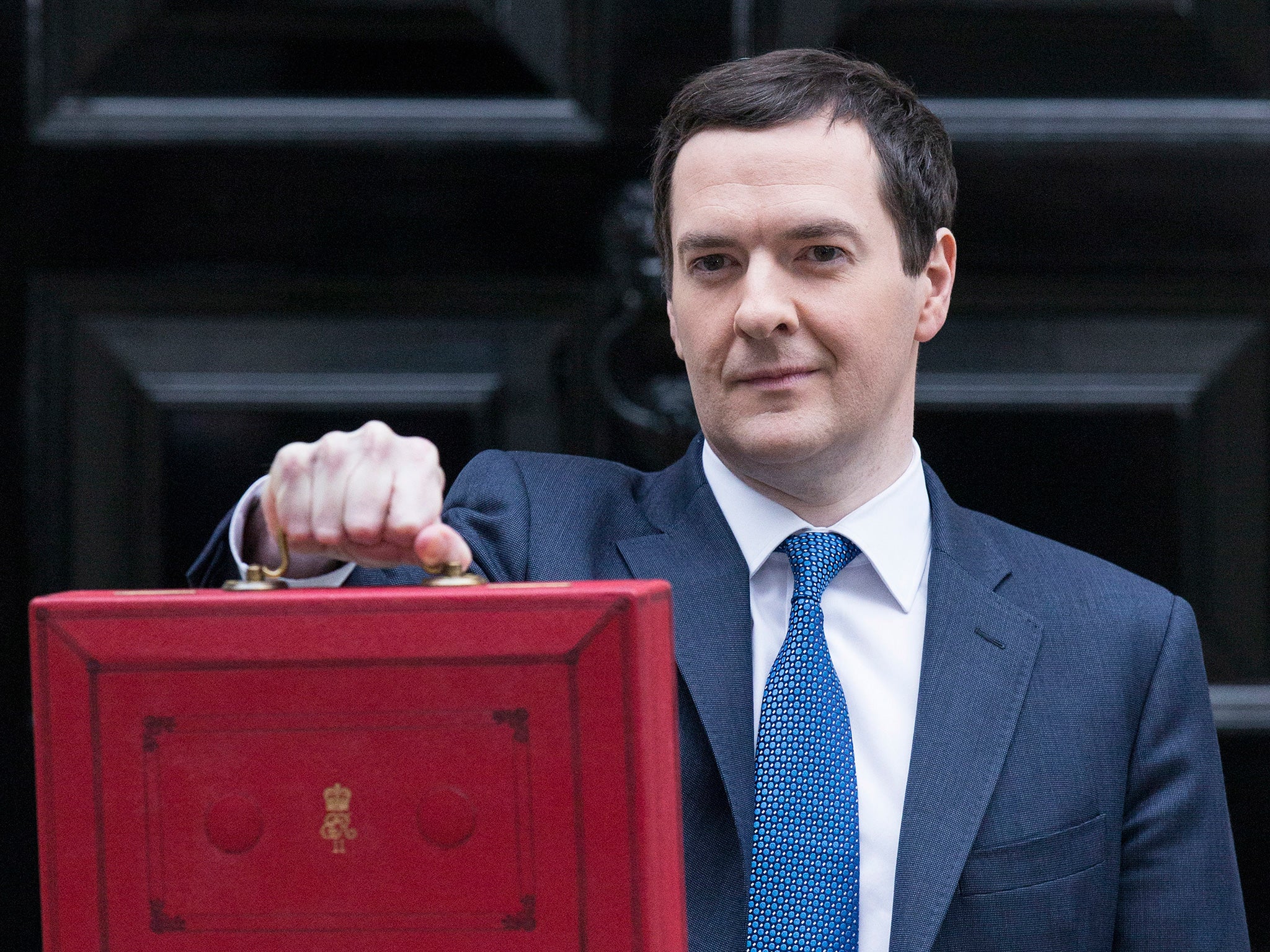 Chancellor George Osborne with the red box last year