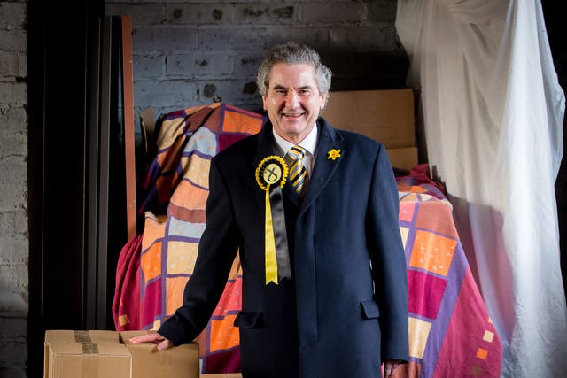 SNP candidate Roger Mullin in his constituency office
